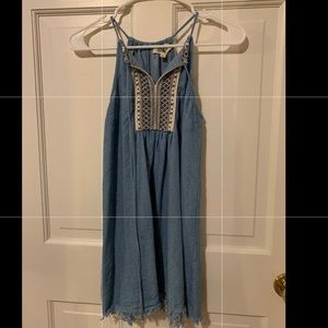 Listiele denim embroidered dress.